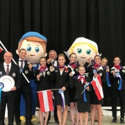 EM-Silber im Nations Cup für Team Austria bei der Europameisterschaft Voltigieren 2019 in Ermelo. © privat