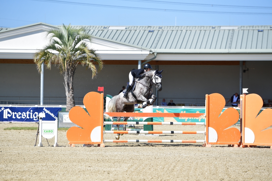 Annika Walter von der Ländlichen Reitergruppe Etsdorf und Favorita HC auf dem Weg zu Platz 2 im Finale vom Prestige Amateurcup im Magna Racino. © HORSIC.com