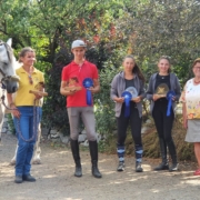 Turnierleiterin Michaela Res, Pferd Tschapo, Claudia Schwendimann (NÖ), Julian Kriechbaumer (OÖ), Tanja Regenspurger (NÖ), Katharina Albrecht (NÖ), BGM Geiger Sieghartskirchen, Gerty Schabas. © Stephanie Distl