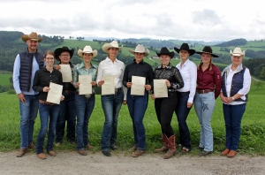Von links nach rechts: Irene Hartl, Andrea Spiegl, Barbara Maringer, Sabine Waldhauser, Nina Pogacnik, Miriam Halwax, Stephanie Stanglechner, Lisa Scheiblechner. © W. Michalek
