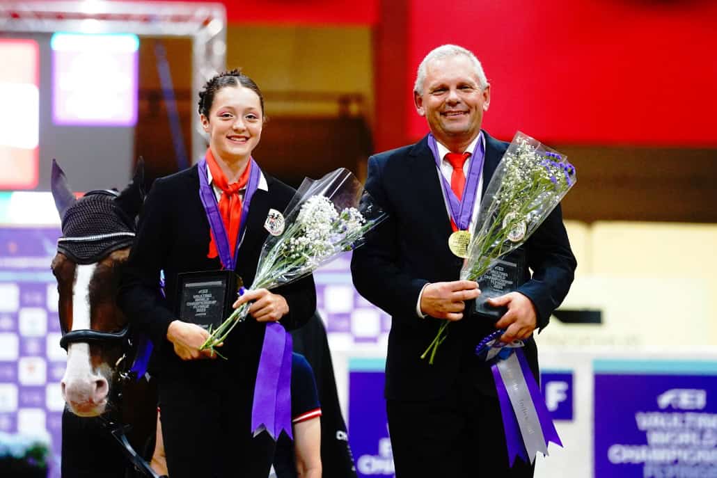 Flyinge 2023: Gold bei den Junioren für Clara Ludwiczek (T). Andrea Fuchshumer